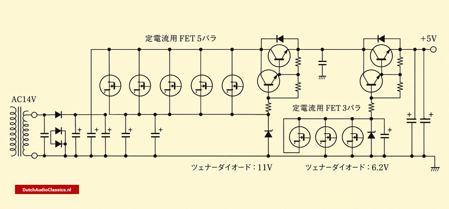Simplified schematic showing the discrete High-Speed Non-NFB power supply developed for the Philips LHH900R.