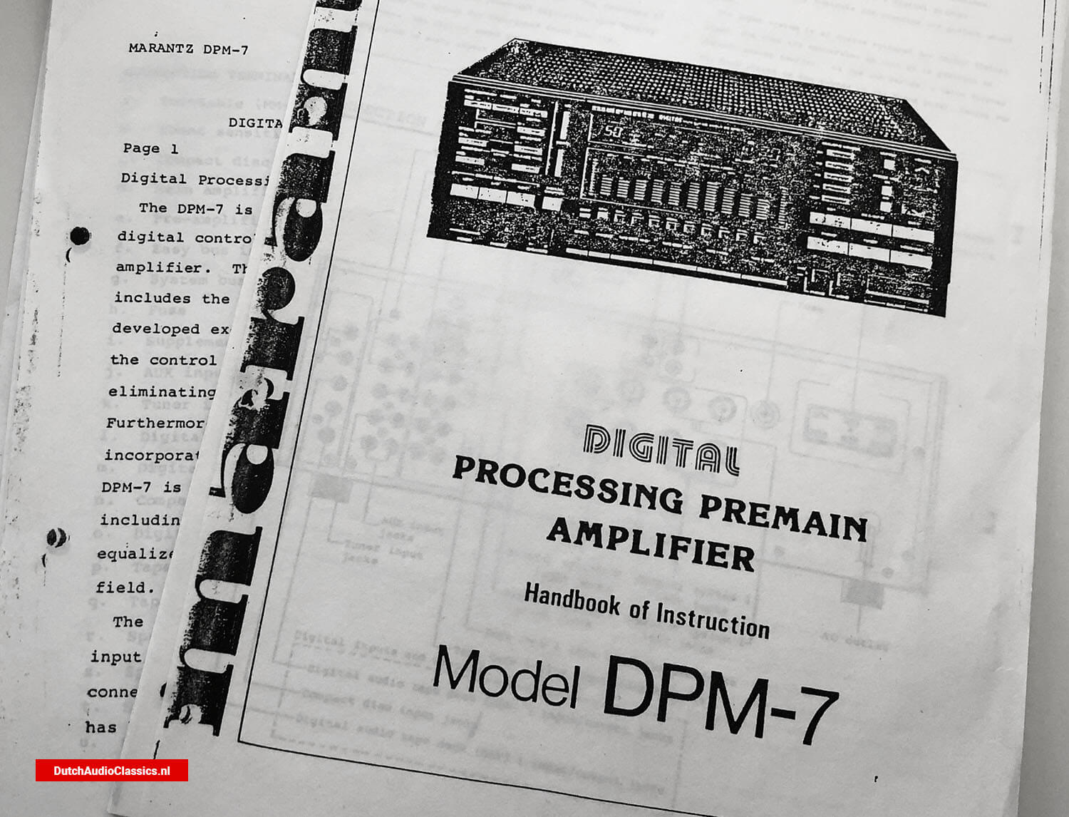Philips/Marantz DPM7 Digital amplifier prototype manual