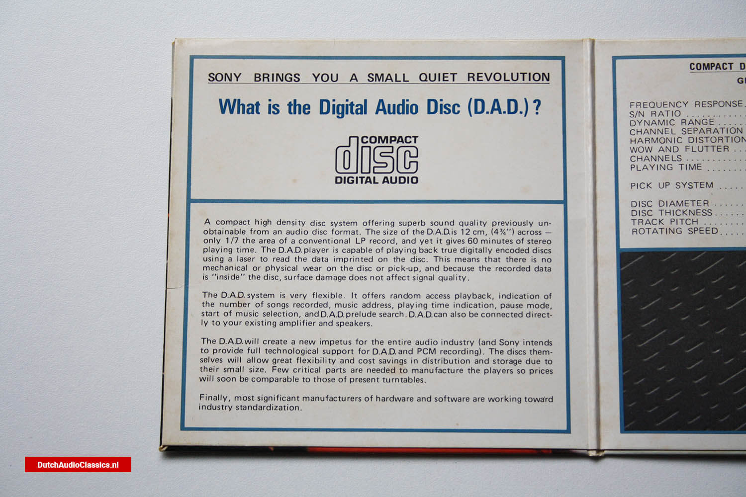 Philips/Sony press kit 27 May 1981 New York