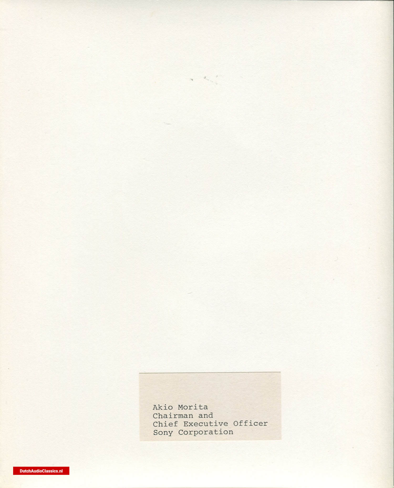 Philips/Sony press kit 27 May 1981 New York