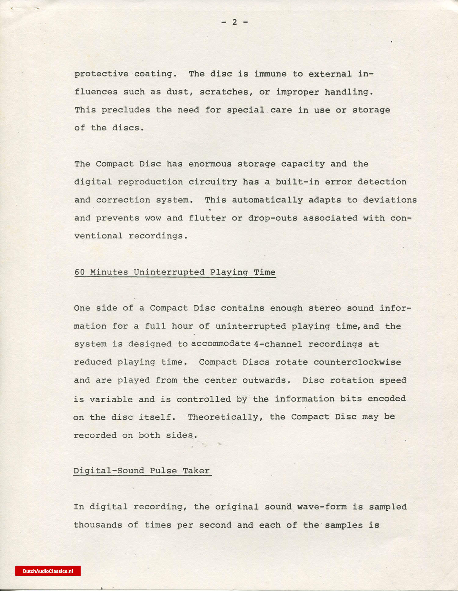 Philips/Sony press kit 27 May 1981 New York