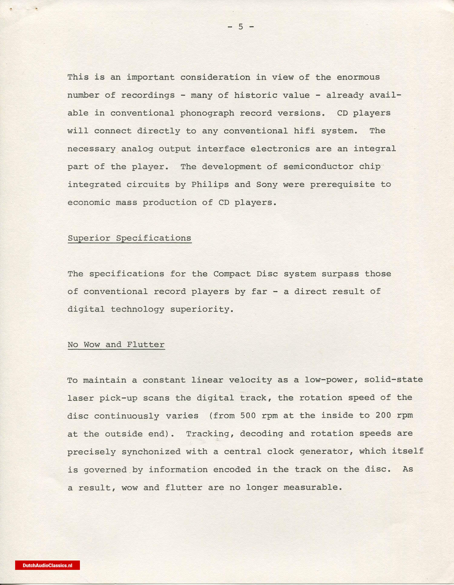 Philips/Sony press kit 27 May 1981 New York