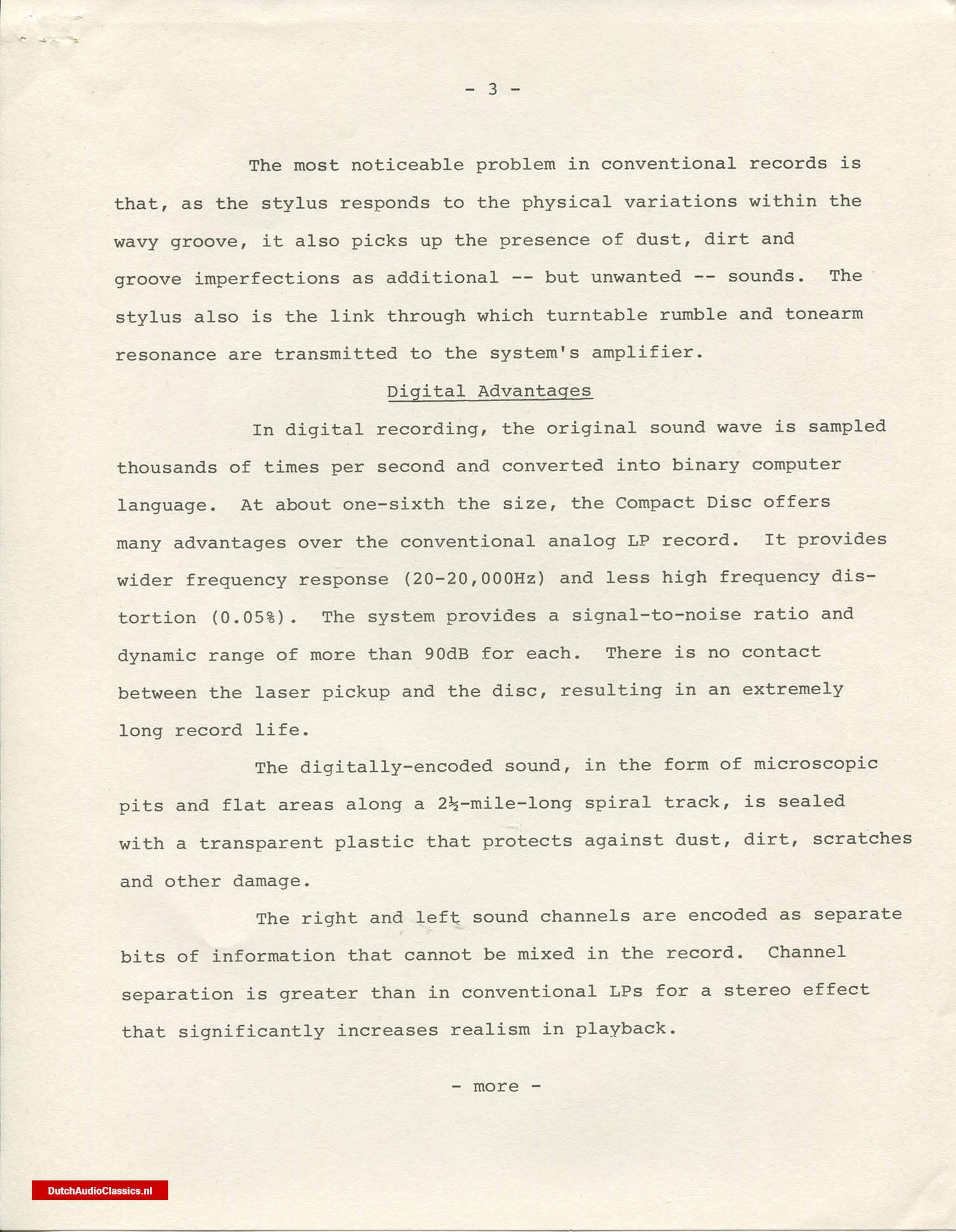 Philips/Sony press kit 27 May 1981 New York