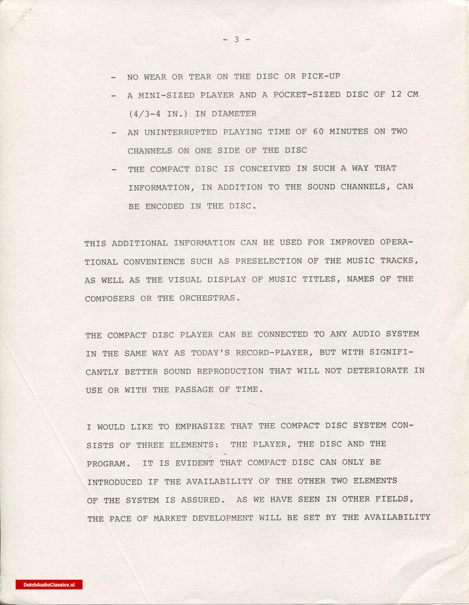 Philips/Sony press kit 27 May 1981 New York