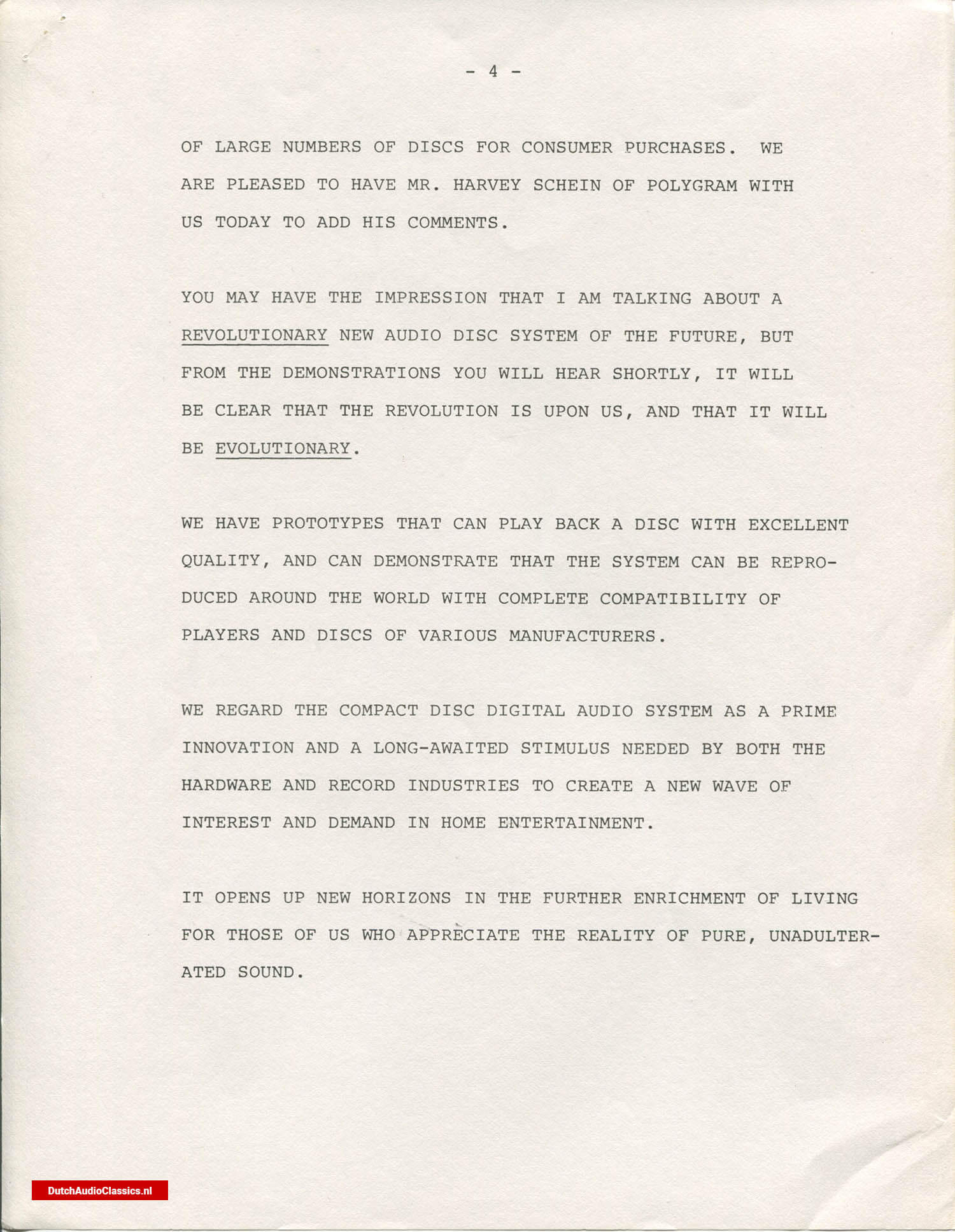 Philips/Sony press kit 27 May 1981 New York