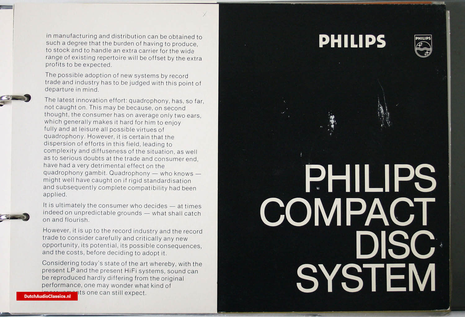 Philips Compact Disc System folder 1979