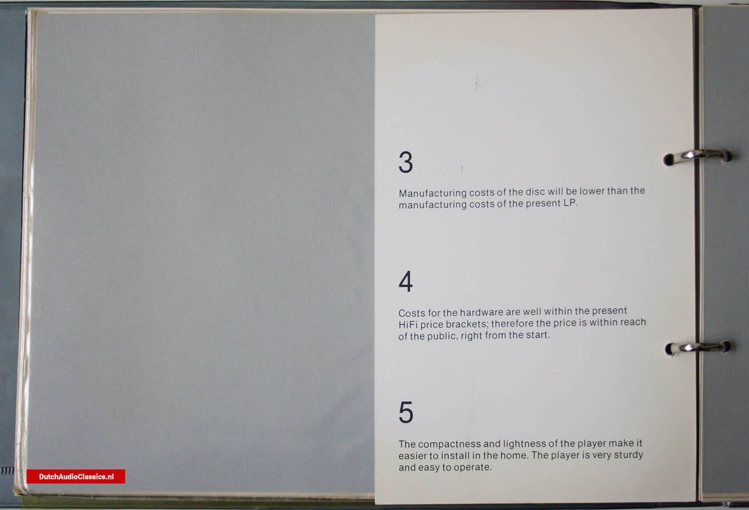 Philips Compact Disc System folder 1979