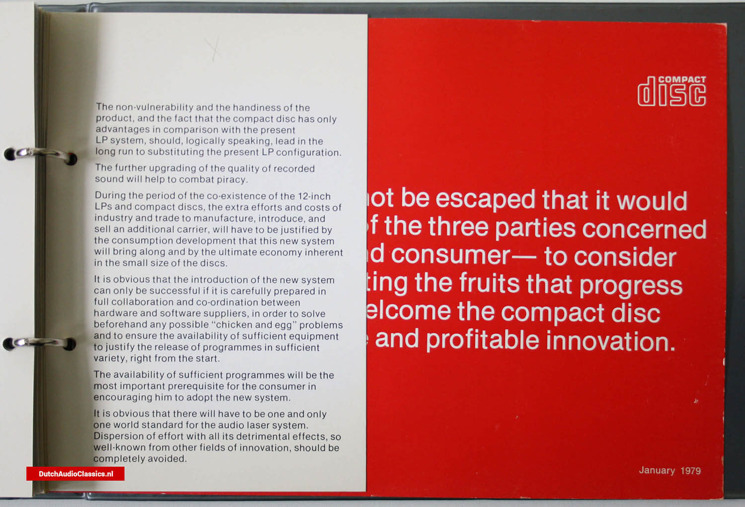 Philips Compact Disc System folder 1979