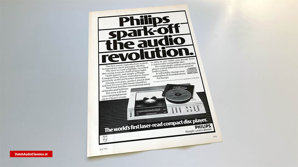 Philips CD100 april 1983 advertisement