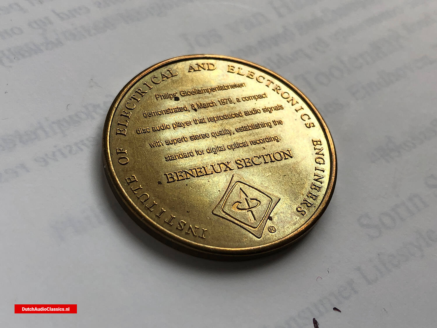 Philips IEEE award Compact disc remembrance coin