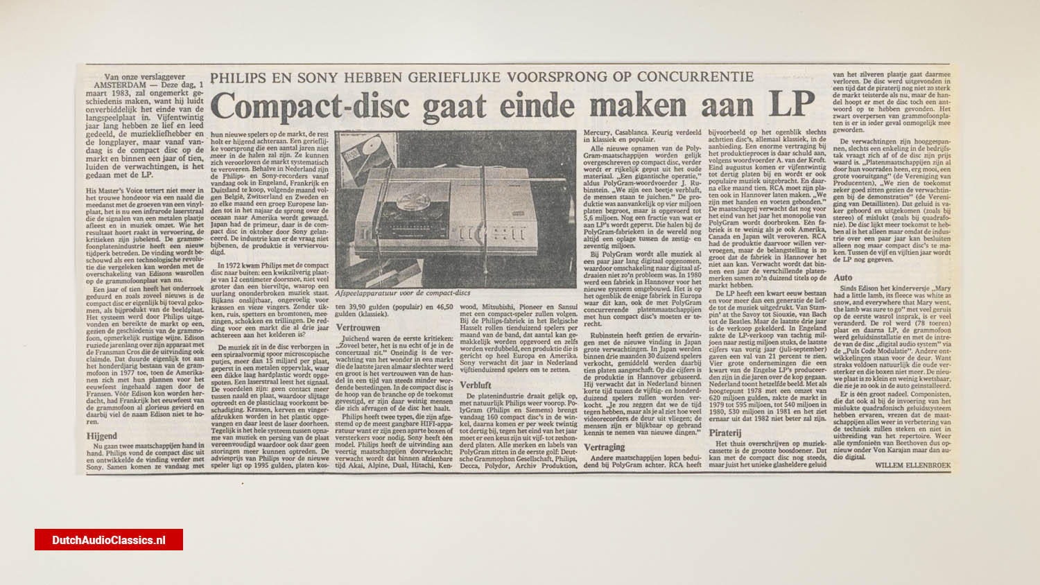 newspaper article Compact disc is going to end LP