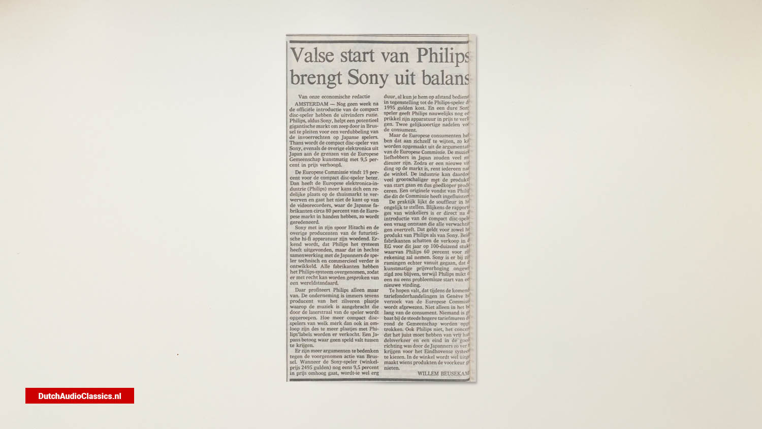 newspaper article Philips' false start throws Sony off balance