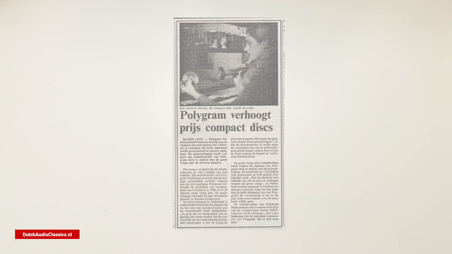 newspaper article Polygram increases price of compact discs