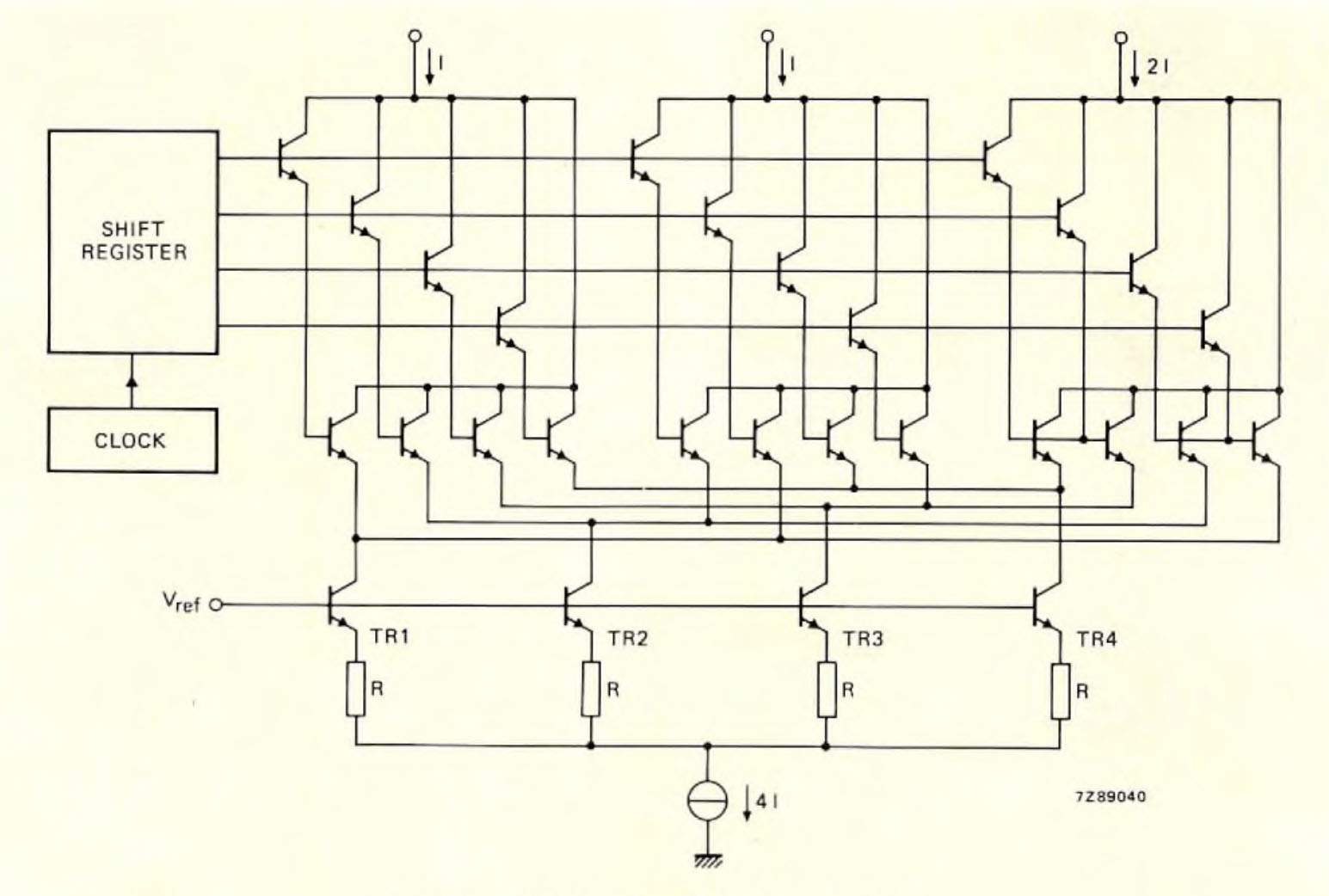 Philips TDA1540 - Circuit diagram of the practical current divider