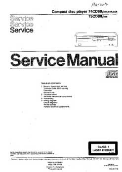 Marantz CD-80 service manual PDF - 5 euro