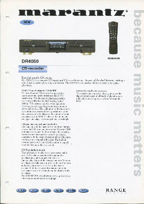 Marantz DR4050 cdrecorder 2001 product information English PDF - Marantz
