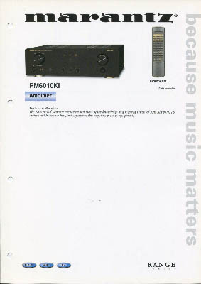 Marantz PM6010 KI Amplifier 2001 English product information PDF - Marantz