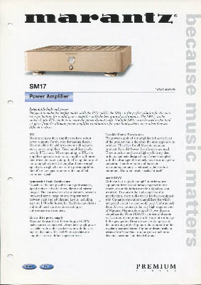 Marantz SM17 Amplifier 2001 English product information PDF - Marantz
