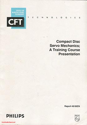 Philips CFT Compact Disc Servo Mechanics 1988 English Training Course PDF - Philips