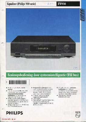 Philips FV930 Equalizer 1992 Dutch brochure PDF - Philips