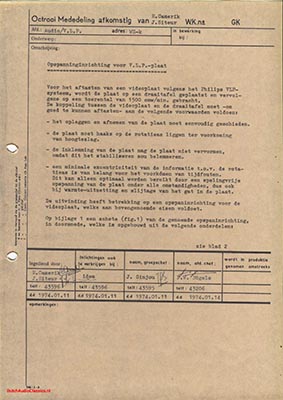 Philips Octrooi VLP 1974 PDF - Philips