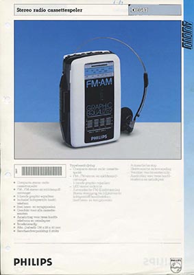 Philips D6547 Portable cassetteplayer 1989 product information PDF - Philips