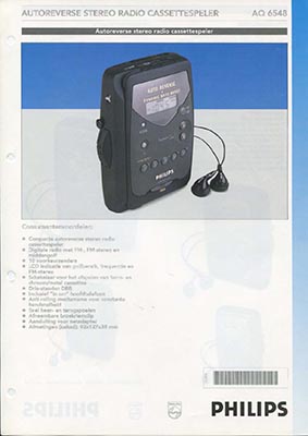 Philips AQ6548 Portable cassetteplayer 1995 product information PDF - Philips