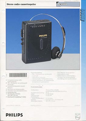 Philips AQ6593 Portable cassetteplayer 1989 product information PDF - Philips