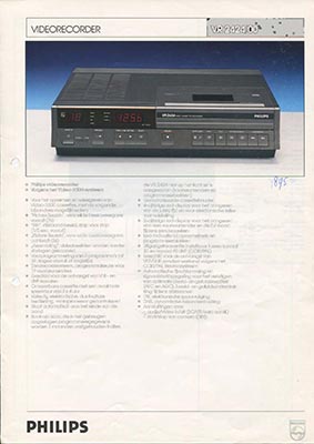 Philips VR2424 Video2000 1984 product information PDF - Philips