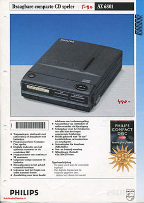 Philips AZ6801 portable cdplayer 1990 Dutch brochure PDF - Philips