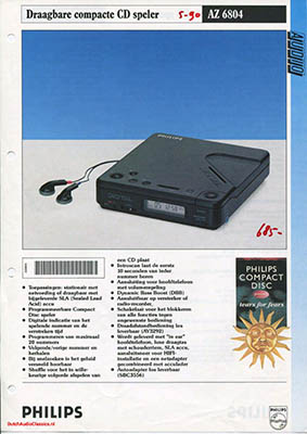 Philips AZ6804 portable cdplayer 1990 Dutch brochure PDF - Philips
