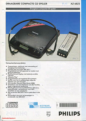 Philips AZ6823 portable cdplayer 1993 Dutch brochure PDF - Philips