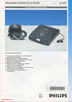 Philips AZ6831 portable cdplayer 1995 Dutch brochure PDF - Philips