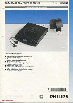 Philips AZ6840 portable cdplayer 1994 Dutch brochure PDF - Philips