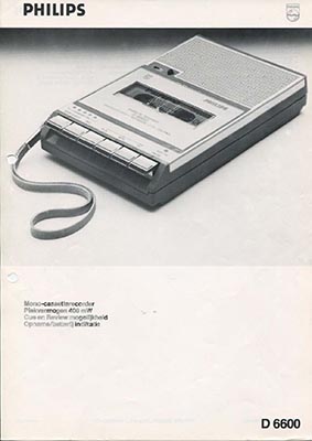 Philips D6600 cassetterecorder 1981 product information PDF - Philips
