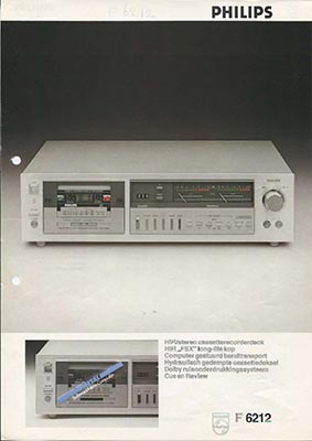 Philips F6212 cassettedeck 1981 product information PDF - Philips