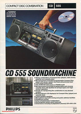Philips CD555 cdplayer 1985 English product information PDF - Philips