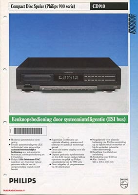 Philips CD910 cdplayer 1992 Dutch product information PDF - Philips