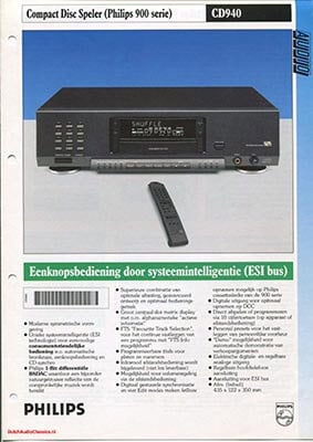 Philips CDPlayer cd940 900 Series 1992 Dutch PDF - Philips