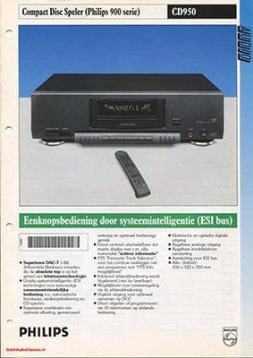 Philips CDPlayer cd950 900 Series 1992 Dutch PDF - Philips
