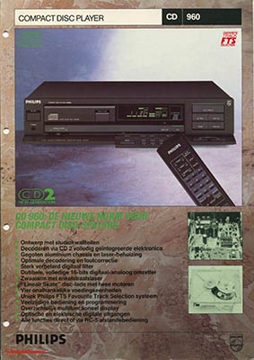 Philips CD960 CDplayer 1987 Dutch brochure PDF - Philips