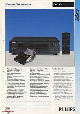 Philips CDC875 cdplayer 1988 Dutch Product information PDF - Philips