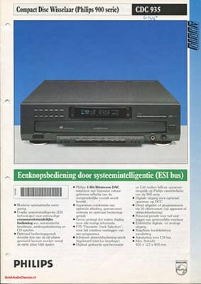 Philips CDC935 cdplayer 1992 Dutch Product information PDF - Philips