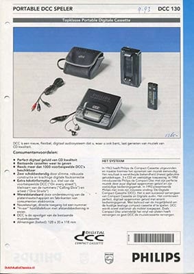 Philips DCC130 portable DCC player 1993 Dutch brochure PDF - Philips