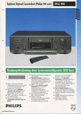 Philips DCC900 DCC recorder 1992 Dutch product information PDF - Philips