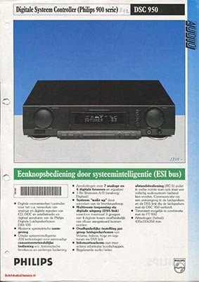 Philips DSC950 Digital System Controller product information 1992 Dutch PDF - Philips