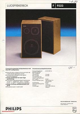 Philips F9323 Speaker product information 1983 Dutch PDF - Philips