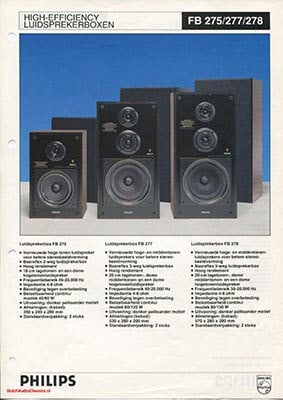 Philips FB278 Speaker product information 1984 Dutch PDF - Philips