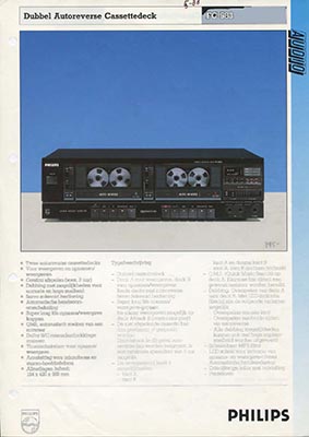 Philips FC583 cassettedeck 1988 product information PDF - Philips