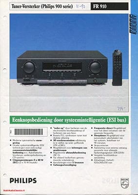 Philips FR910 Receiver product information 1992 Dutch PDF - Philips